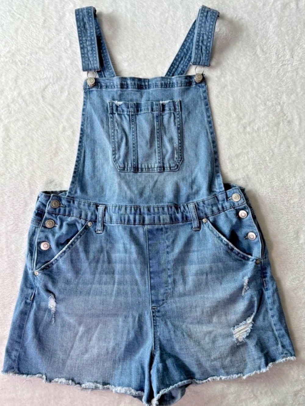 No Boundaries Light Blue Denim Overalls